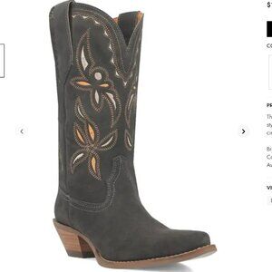 DINGO SABANA COWGIRL COWBOY BOOTS GRAY SUEDE 7.5 NWT